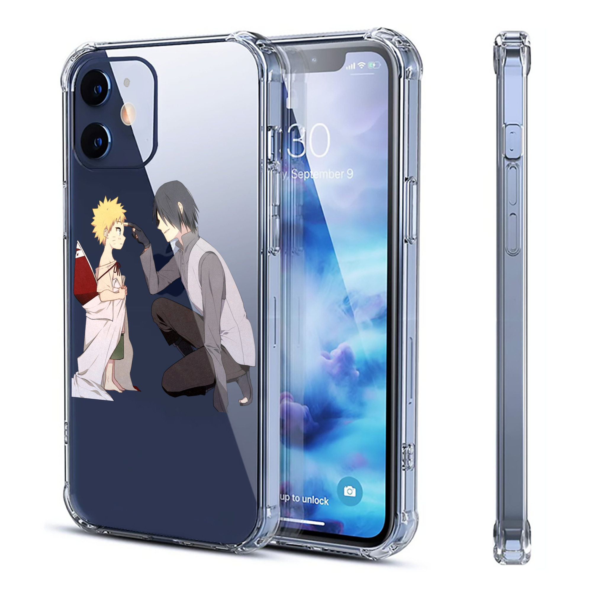 （画像用） NARUTO -ナルト- うちは サスケ Uchiha Sasuke 【iPhone 12シリーズ対応】透明スマホケース（クリアソフトケース）
